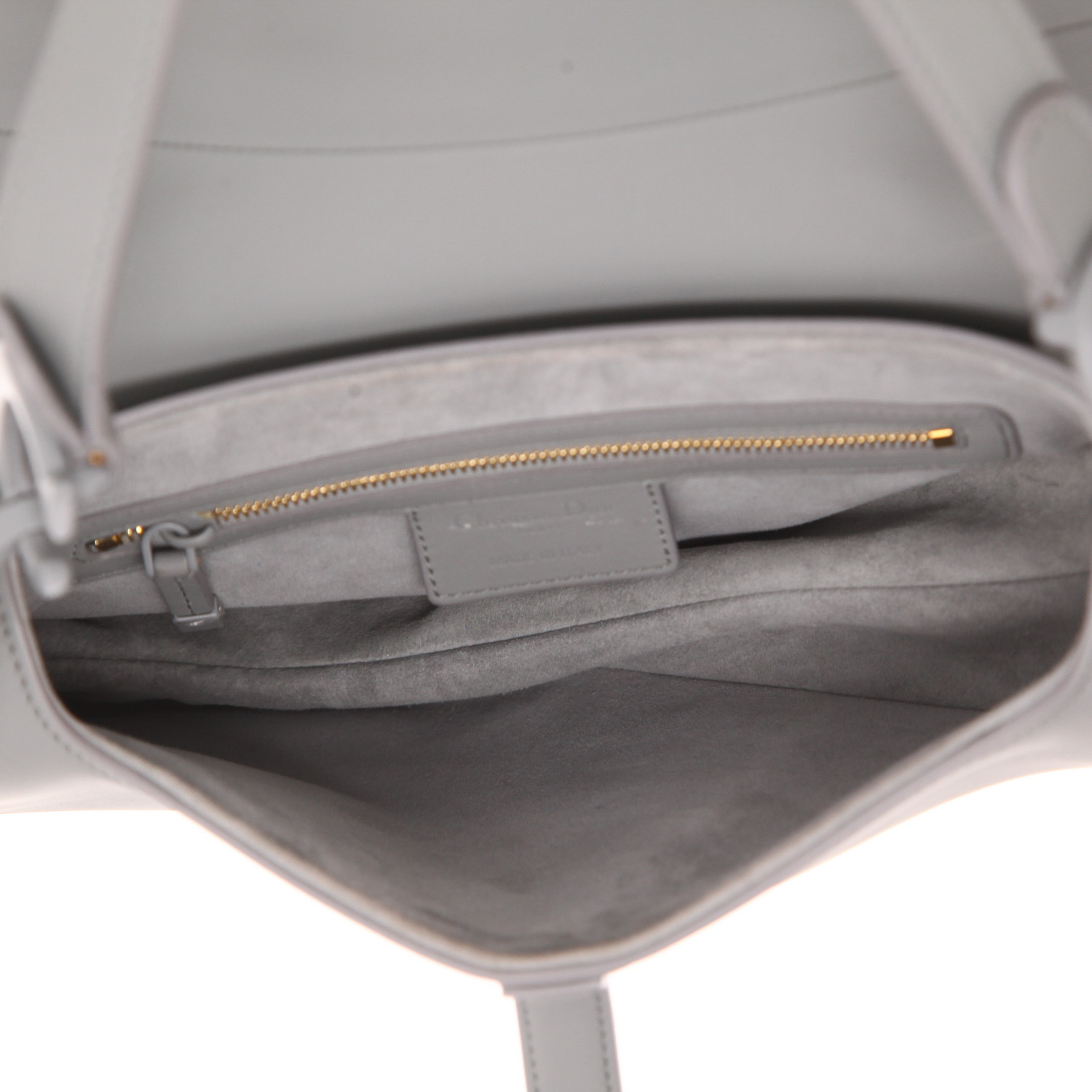 Dior Saddle handbag in grey leather - Detail D3