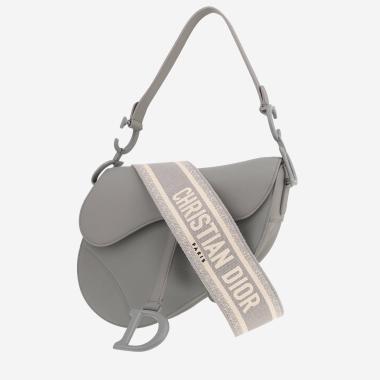 Sac à main Dior  Saddle en cuir gris