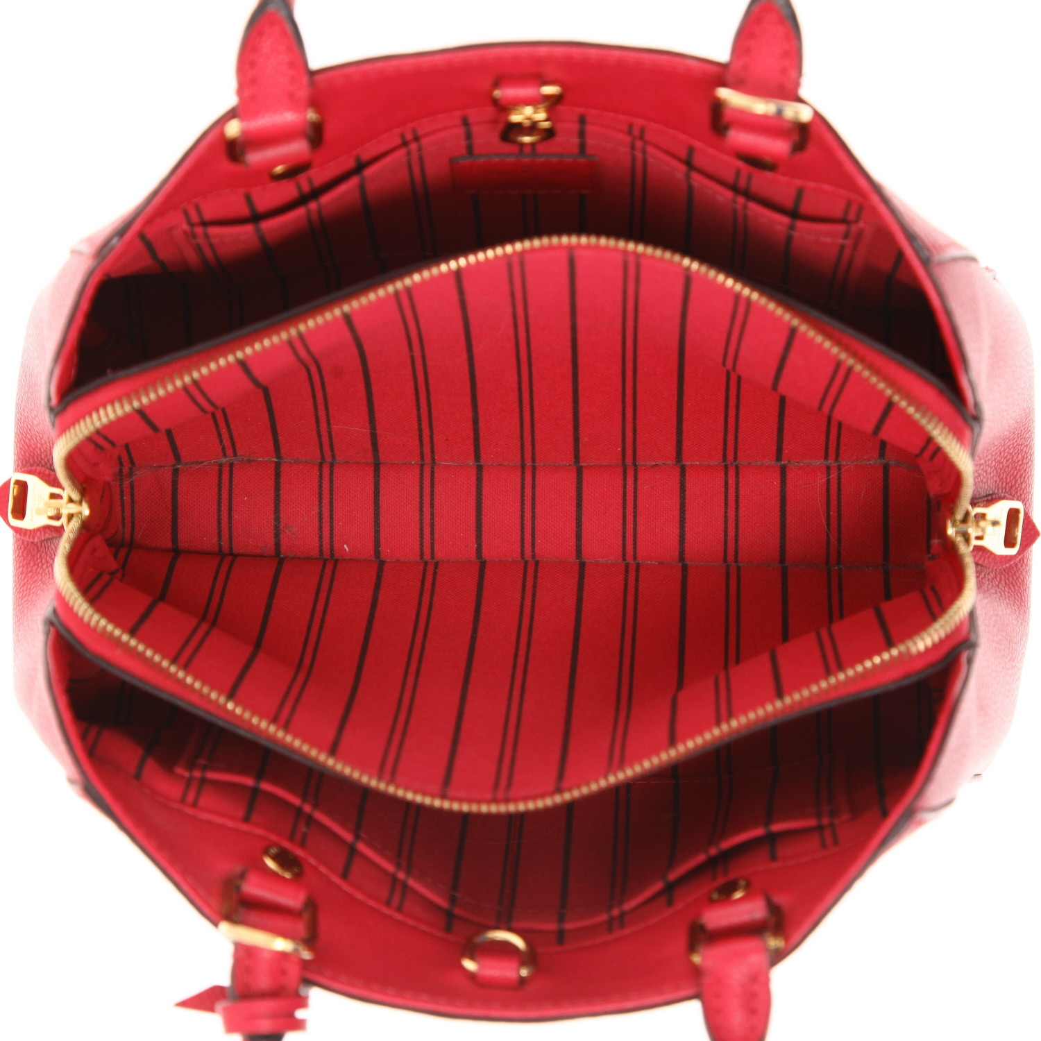 Borsa Louis Vuitton Montaigne in pelle Monogram con stampa rosa - Detail D3