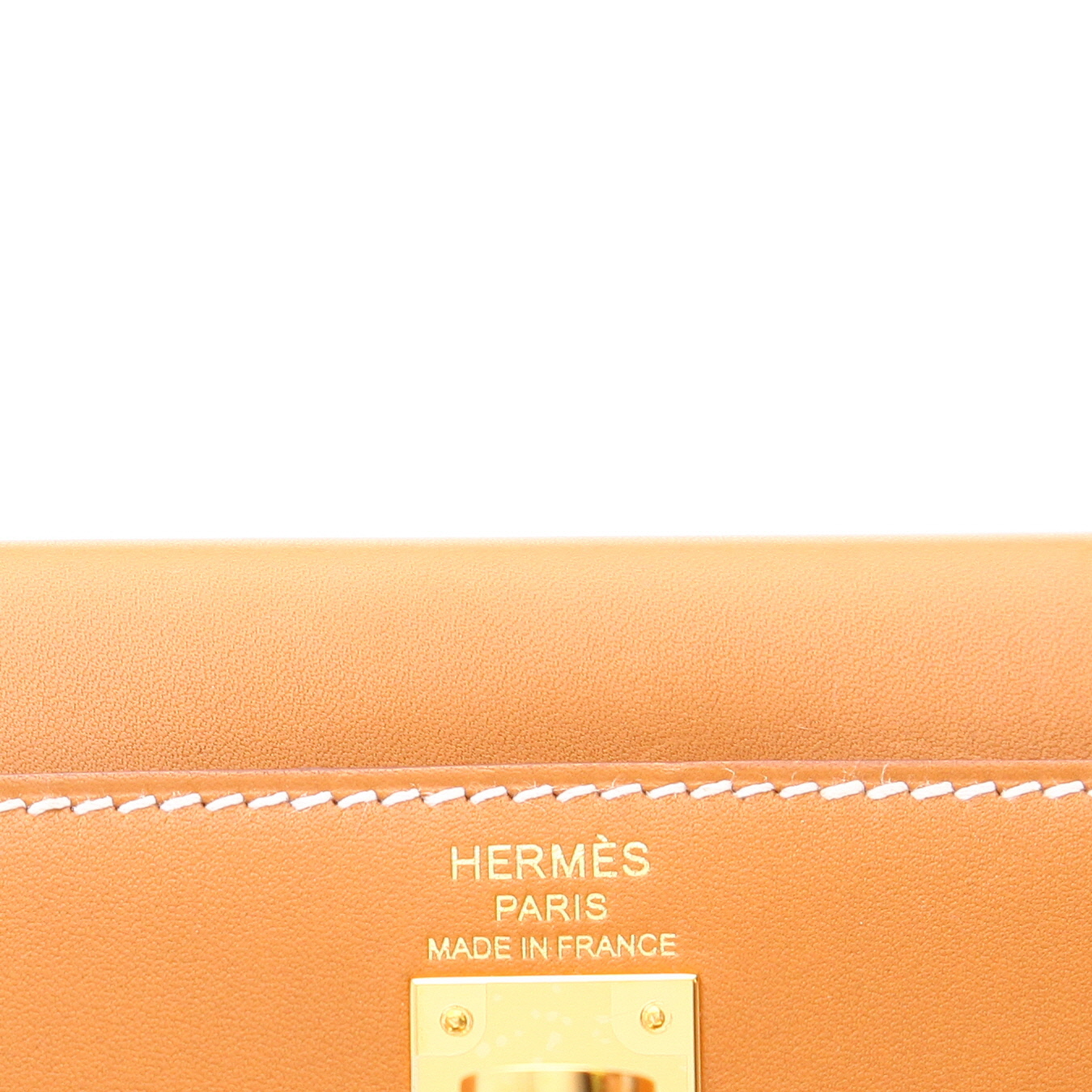 Borsa Hermès Kelly da 25 cm in pelle di vitello Evercolor naturale - Detail D2