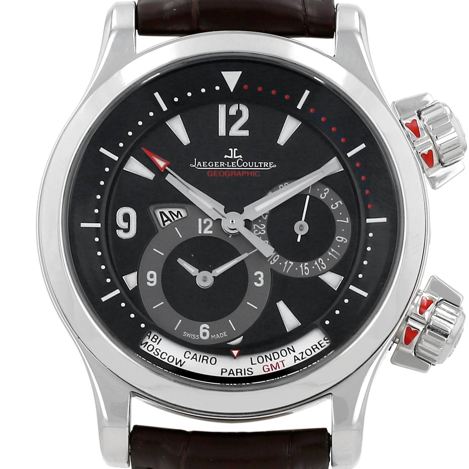 Montre Jaeger-Le Coultre Master Compressor Geographic en acier Ref: Montre Jaeger-Le Coultre Master Compressor Geographic en acier Ref: