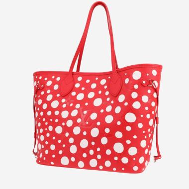 Sac cabas Louis Vuitton  Neverfull Editions Limitées moyen modèle  en cuir monogram empreinte rouge et blanc
