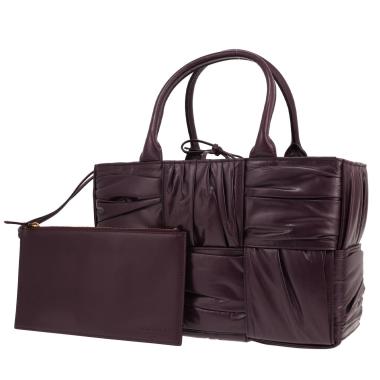Bolso de mano Bottega Veneta Arco 33 de piel intrecciata morada