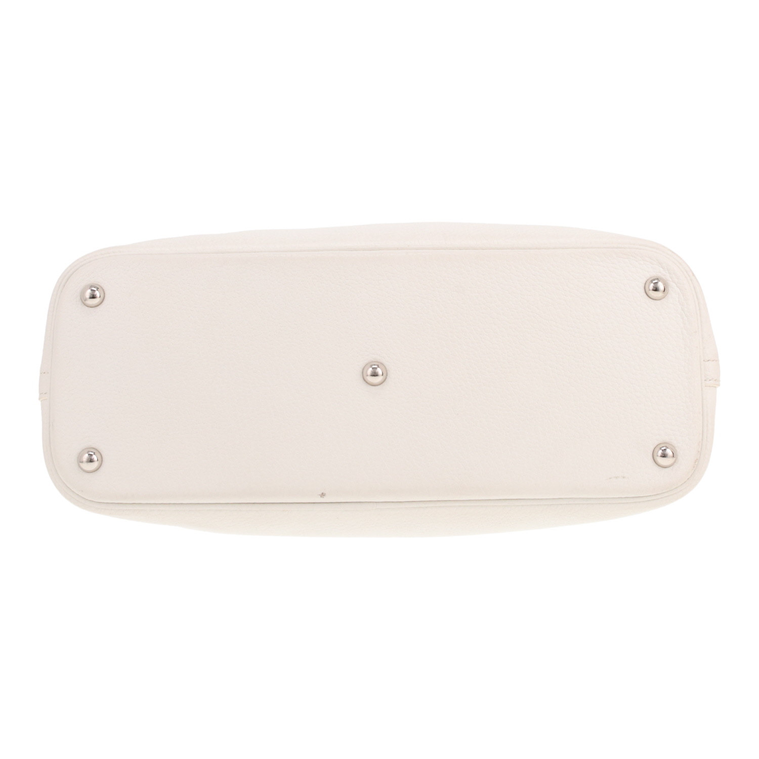 Hermès Bolide 35 cm handbag in white Clémence calfskin - Detail D1