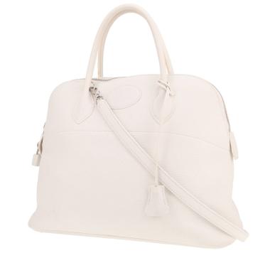 Sac à main Hermès  Bolide 35 cm en cuir taurillon clémence blanc