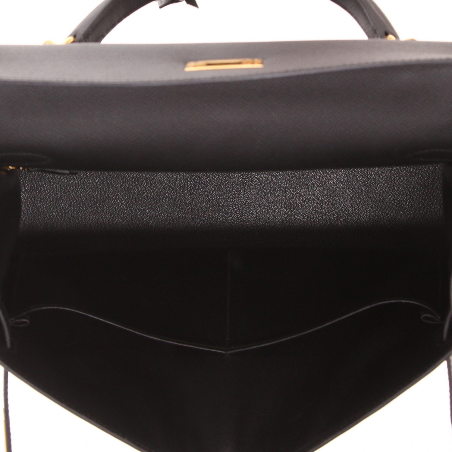 Hermès Kelly 32 cm handbag in Noir Epsom leather - Detail D3