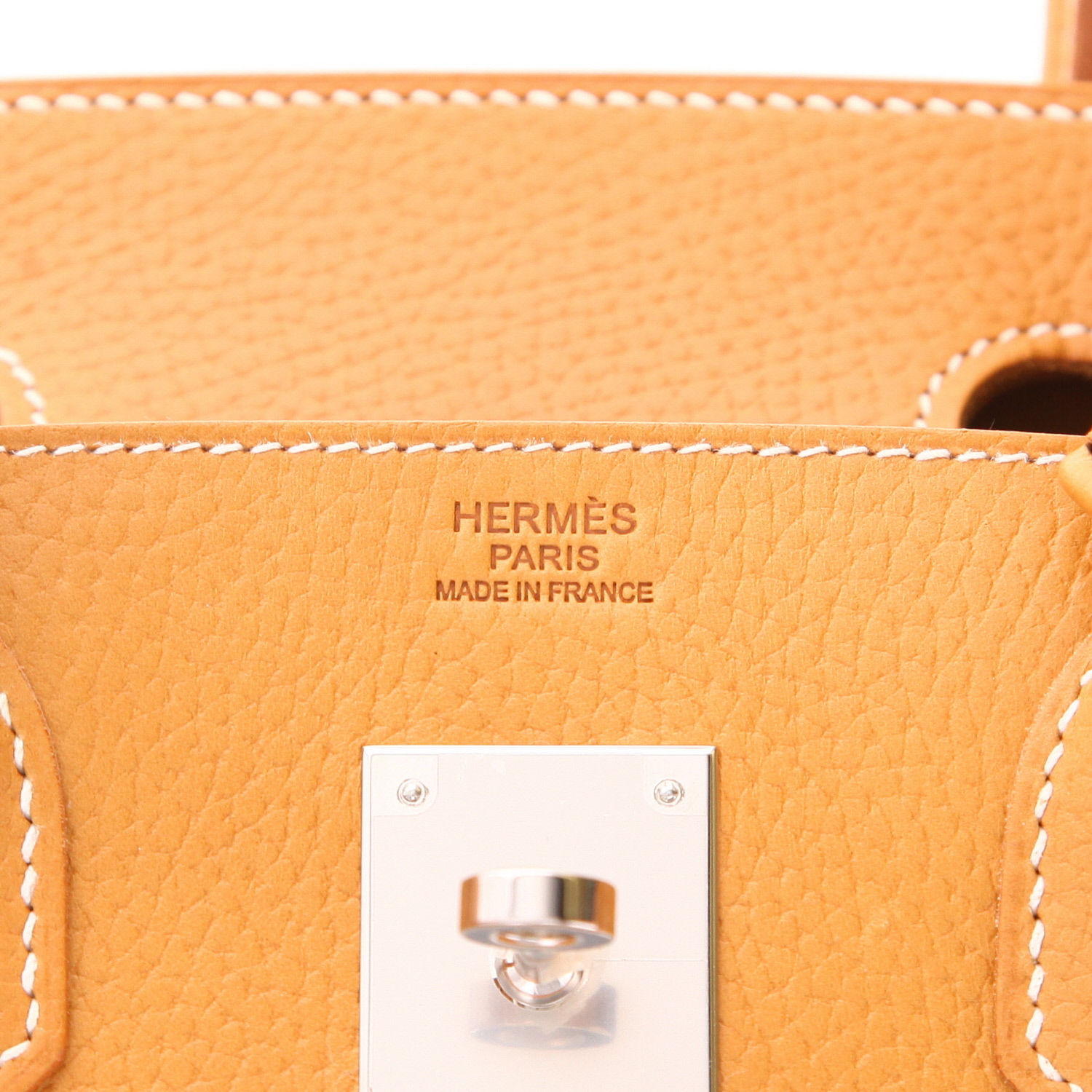 Sac à main Hermès  Birkin 30 cm en vache naturelle grainée sable - Detail D2