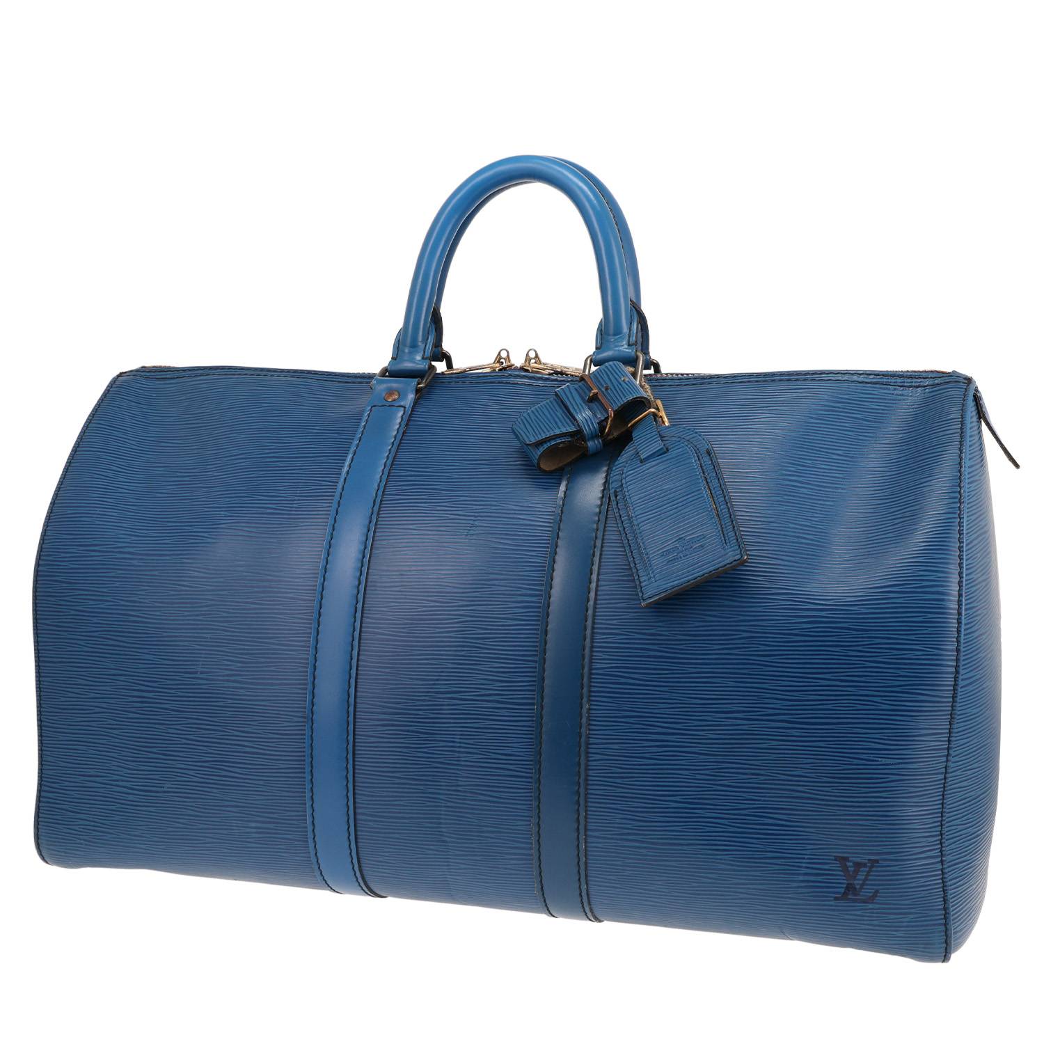 Keepall 45 Louis Vuitton cuir épi bleu 1990 occasion
