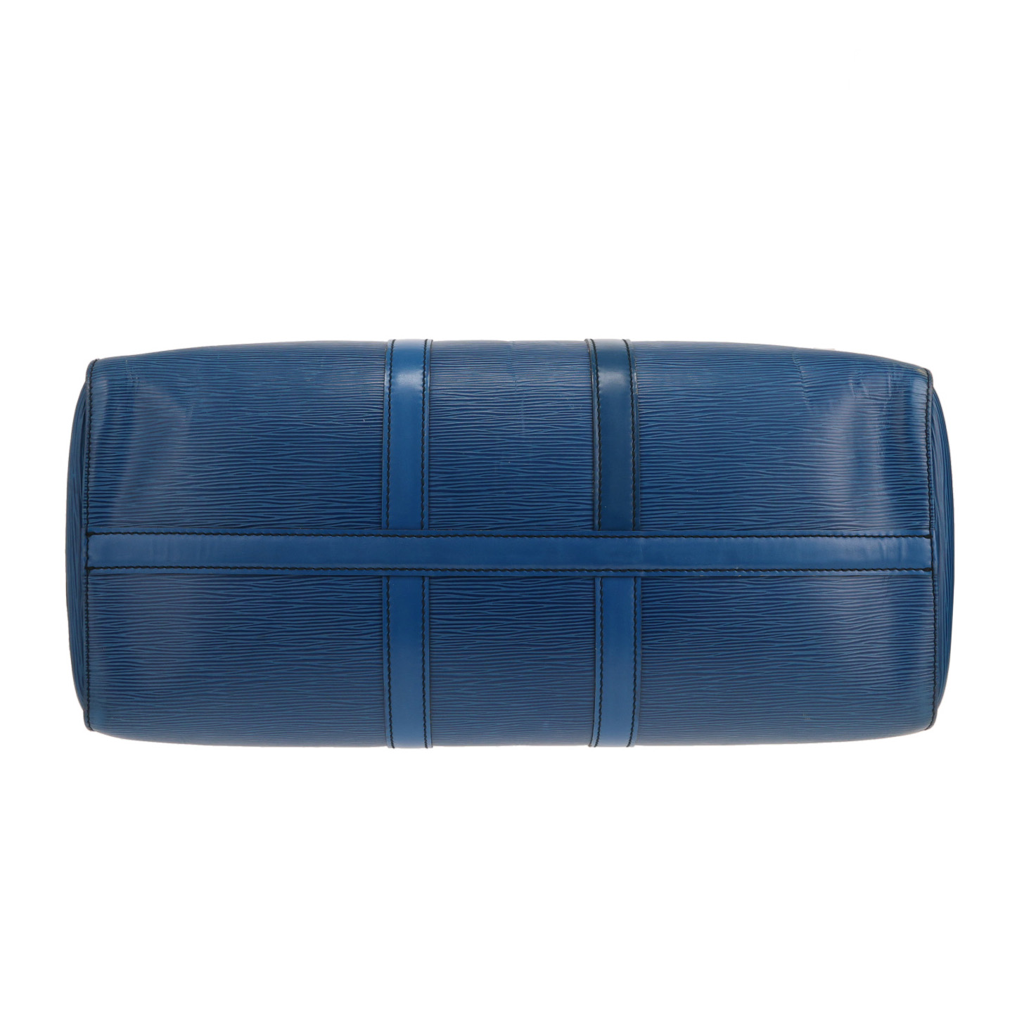 Sac de voyage Louis Vuitton  Keepall 45 en cuir épi bleu - Detail D1