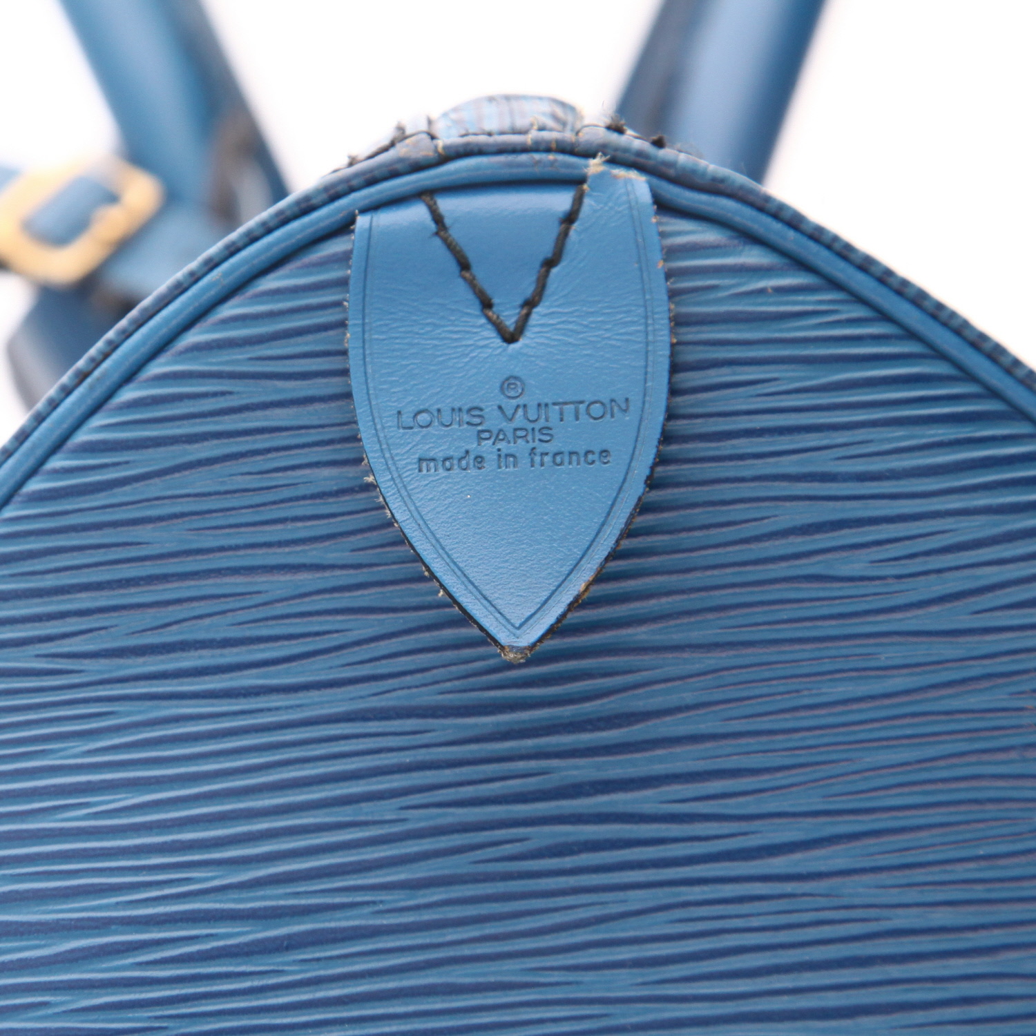 Sac de voyage Louis Vuitton  Keepall 45 en cuir épi bleu - Detail D2
