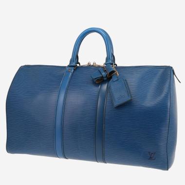 Sac de voyage Louis Vuitton  Keepall 45 en cuir épi bleu