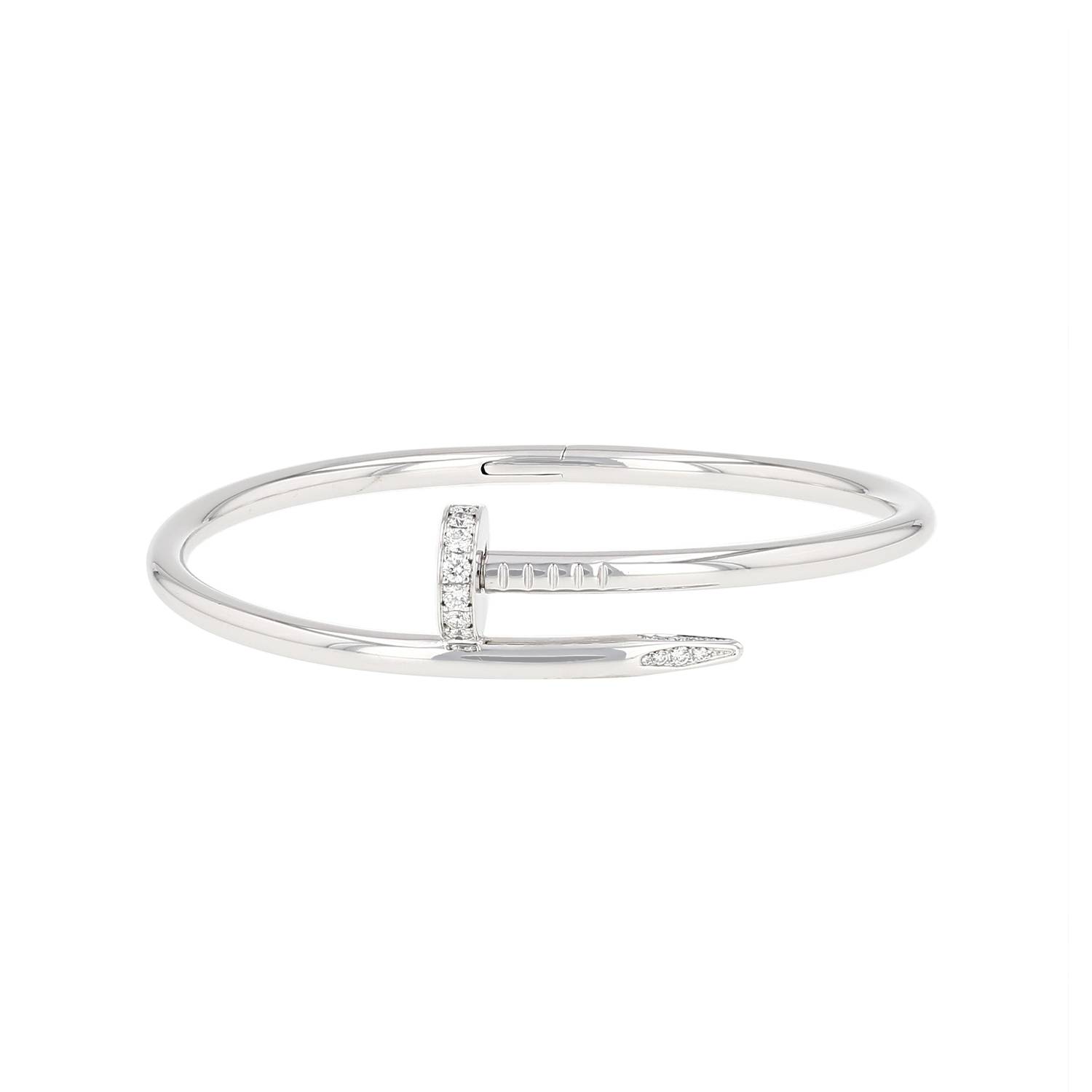 Bracelet jonc Cartier Juste un clou en or blanc et diamants