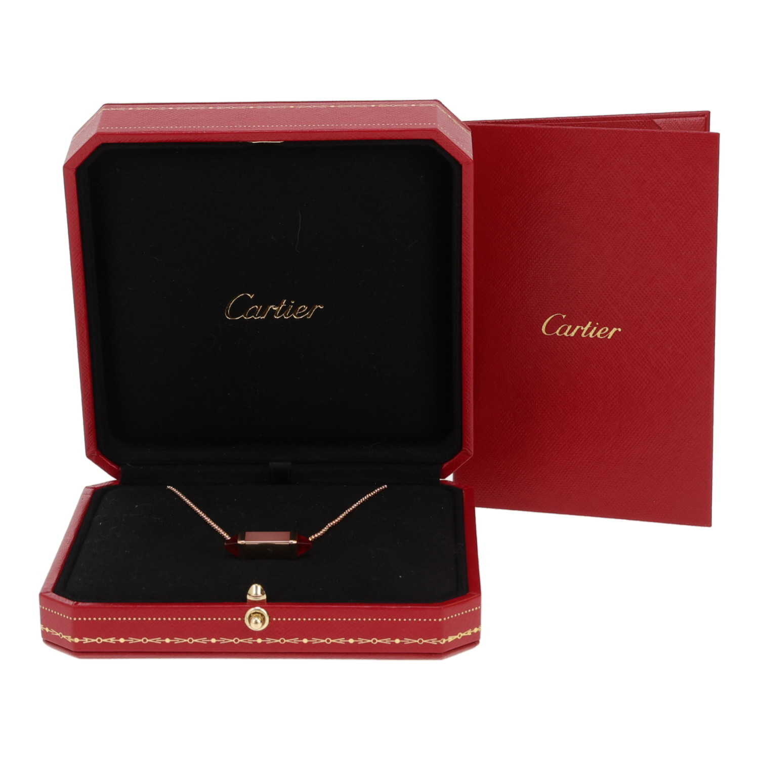 Collana Cartier «Les Berlingots de Cartier» in oro rosa, calcedonio rosa e granato - Detail D2
