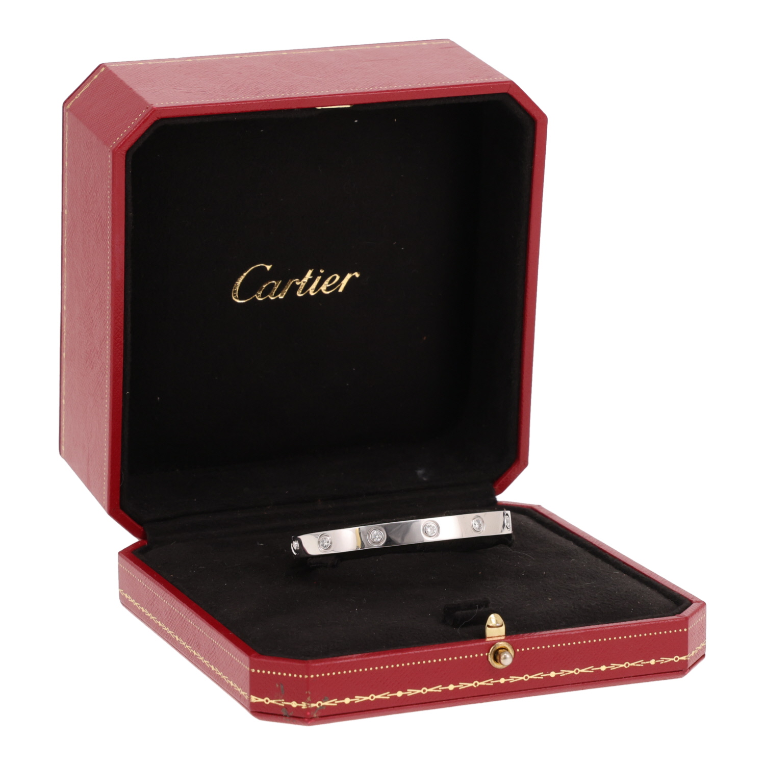 Pulsera Cartier Love con 10 diamantes, en oro blanco y diamantes