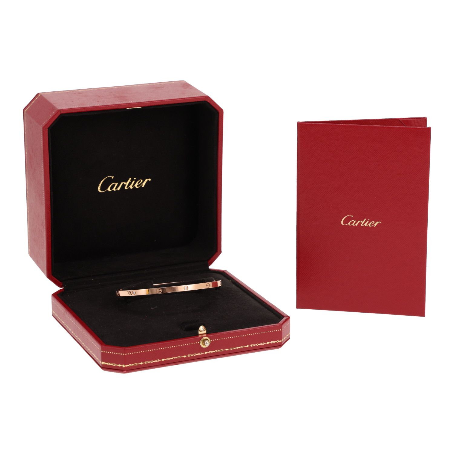 Bracelet Cartier Love 6 diamants petit modèle en or rose et diamants