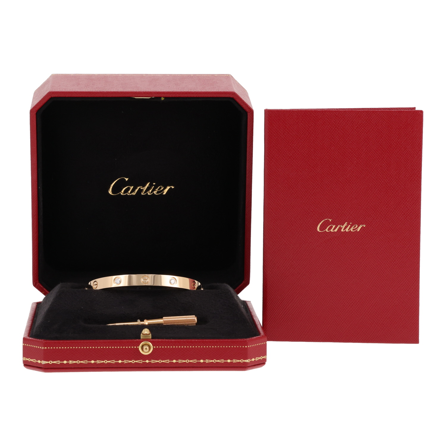 Cartier Love bracelet with 4 diamonds, in yellow gold and diamonds