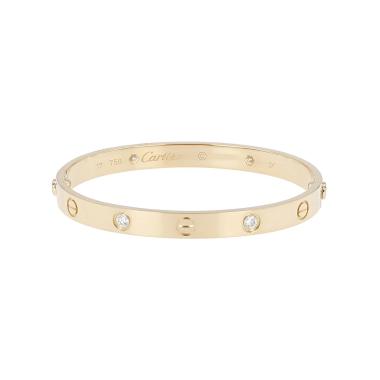 Pulsera Cartier Love con 4 diamantes, de oro amarillo y diamantes
