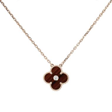 Collana Van Cleef & Arpels Holiday Alhambra (2017) in oro rosa, occhio di bue e diamante