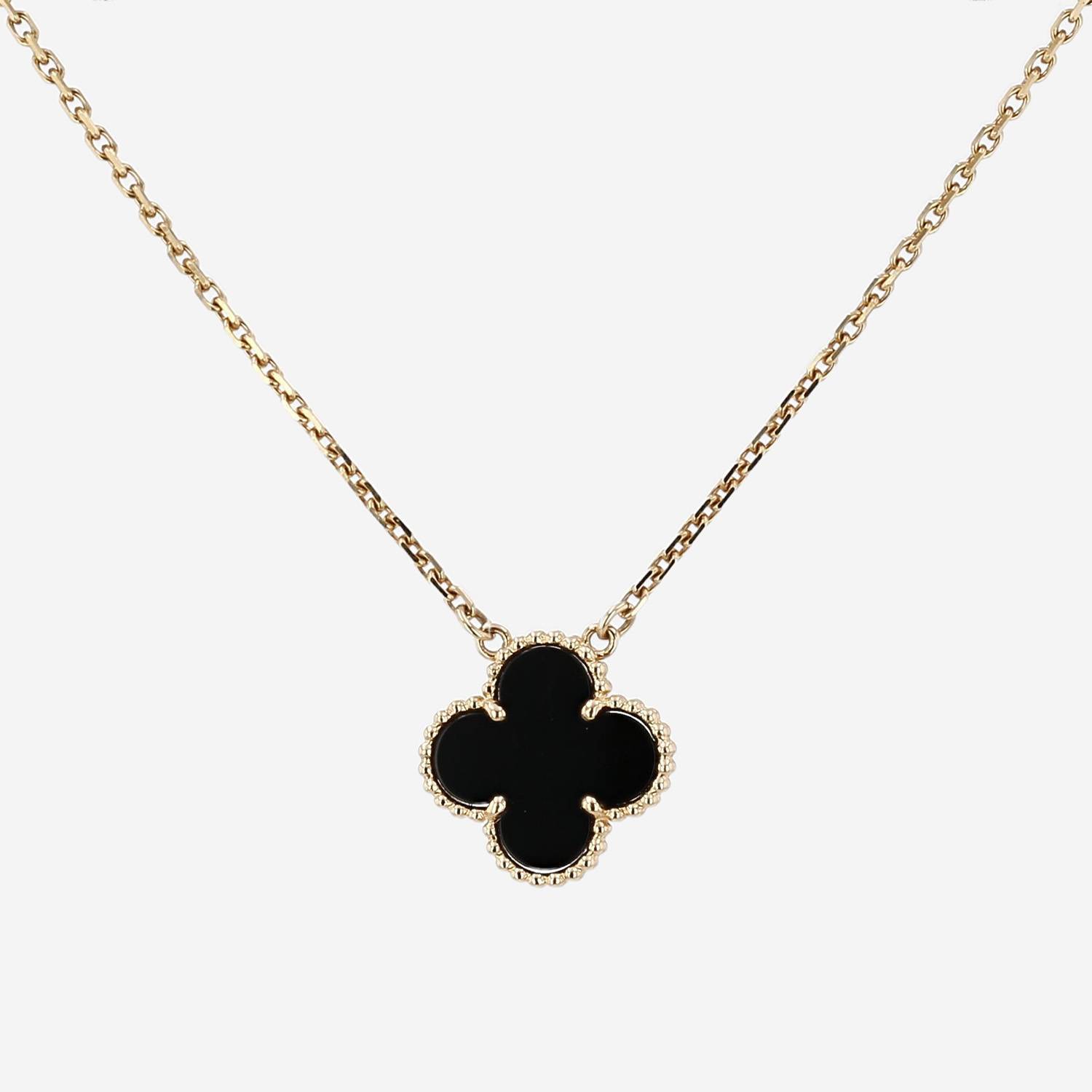 Pendentif Van Cleef & Arpels Vintage Alhambra en or jaune et onyx