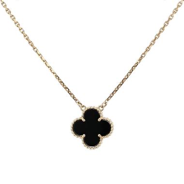 Pendentif Van Cleef & Arpels Vintage Alhambra en or jaune et onyx