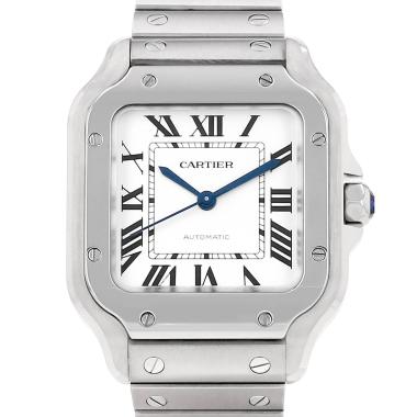 Medium-sized Cartier Santos watch in steel, Ref: Cartier - 4075, circa 2024