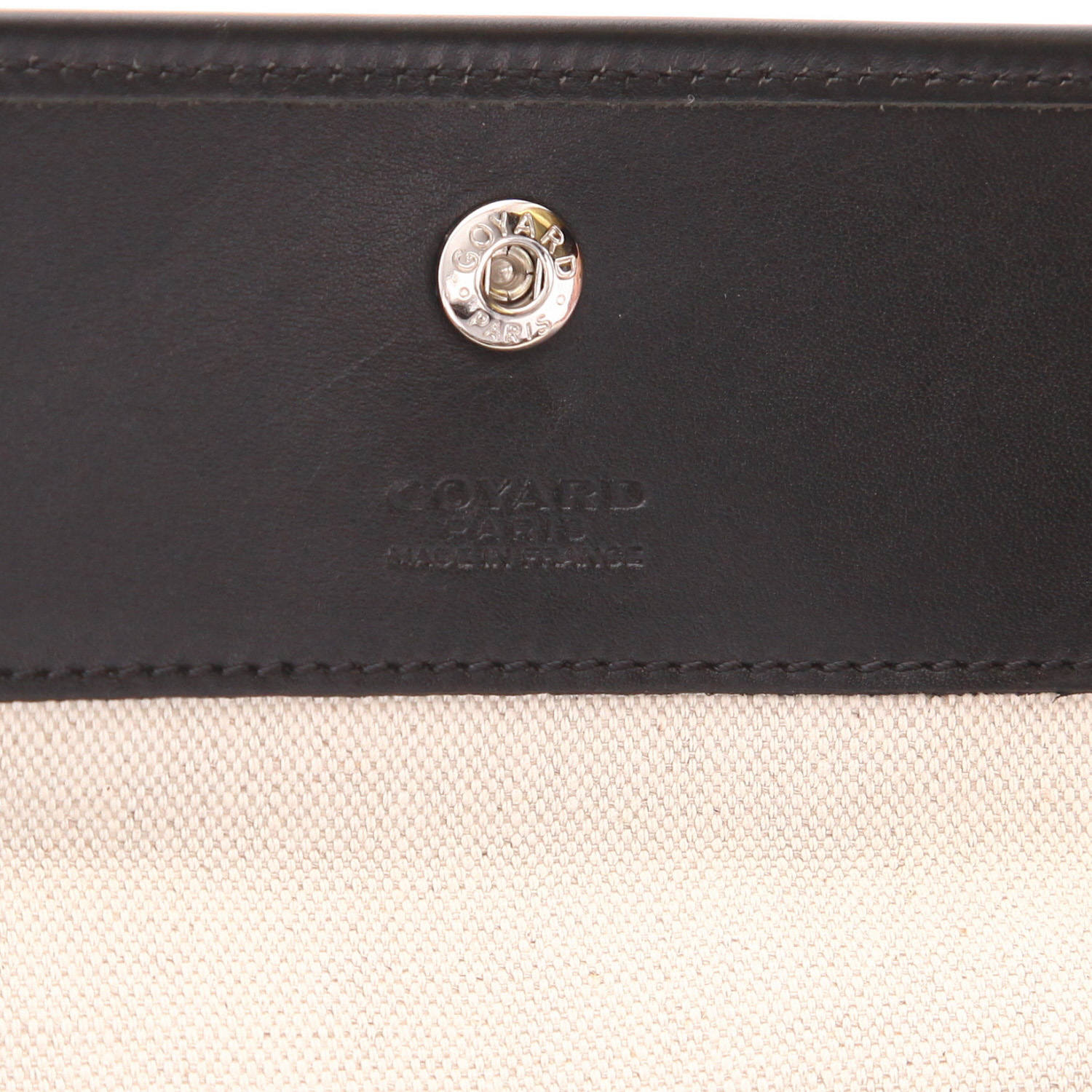Borsa shopping Goyard Saint-Louis in tela Goyardine nera e pelle nera - Detail D2
