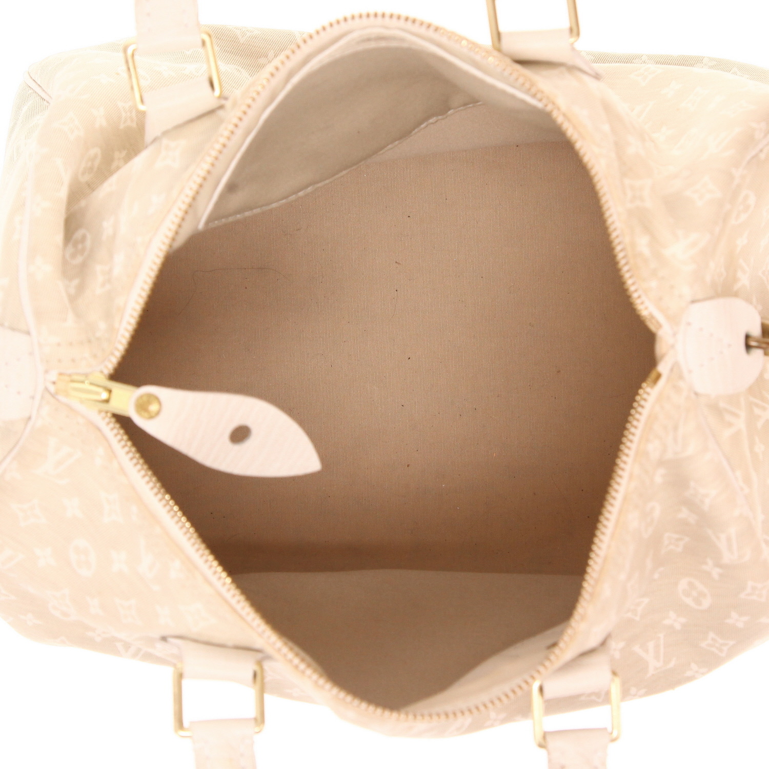 Borsa Louis Vuitton Speedy 30 in tela Monogram Idylle beige e pelle beige - Detail D3