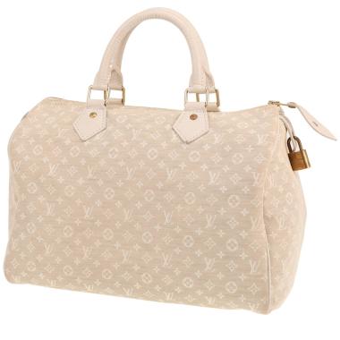 Bolso Louis Vuitton Speedy 30 de lona Monogram Idylle beige y piel beige