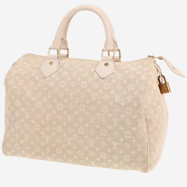 Louis Vuitton Speedy 30 handbag in beige Monogram Idylle canvas and beige leather