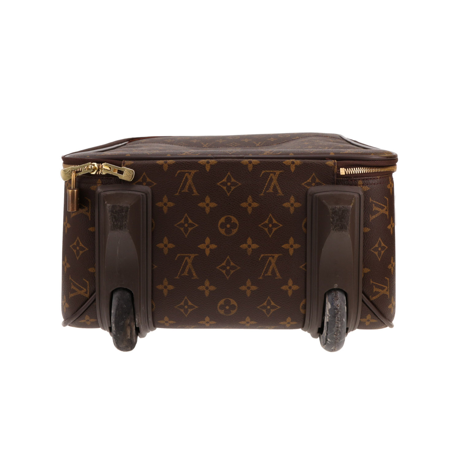Louis Vuitton Pegase suitcase in brown Monogram canvas and natural leather - Detail D1