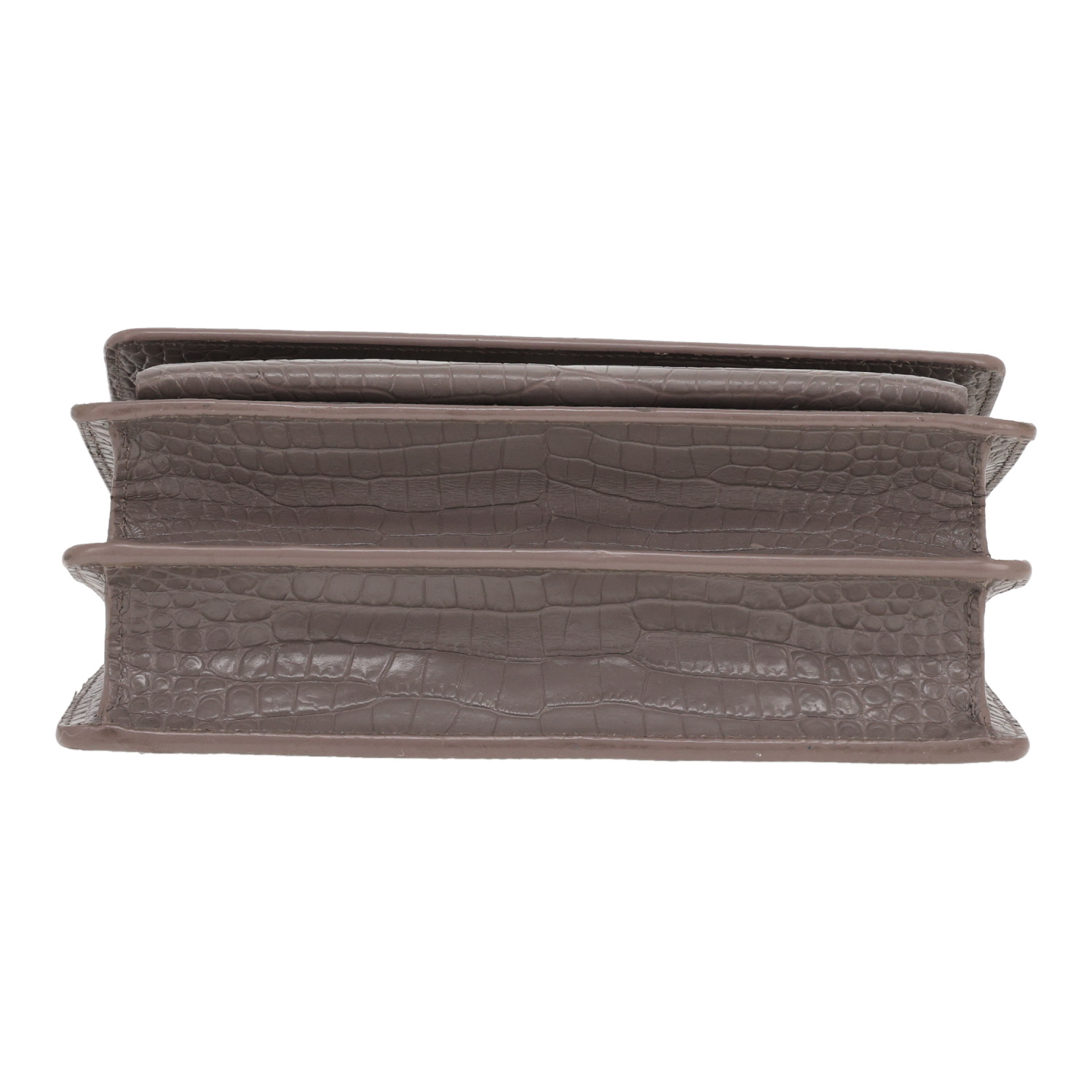 Borsa a tracolla Saint Laurent Sunset in pelle grigia - Detail D1