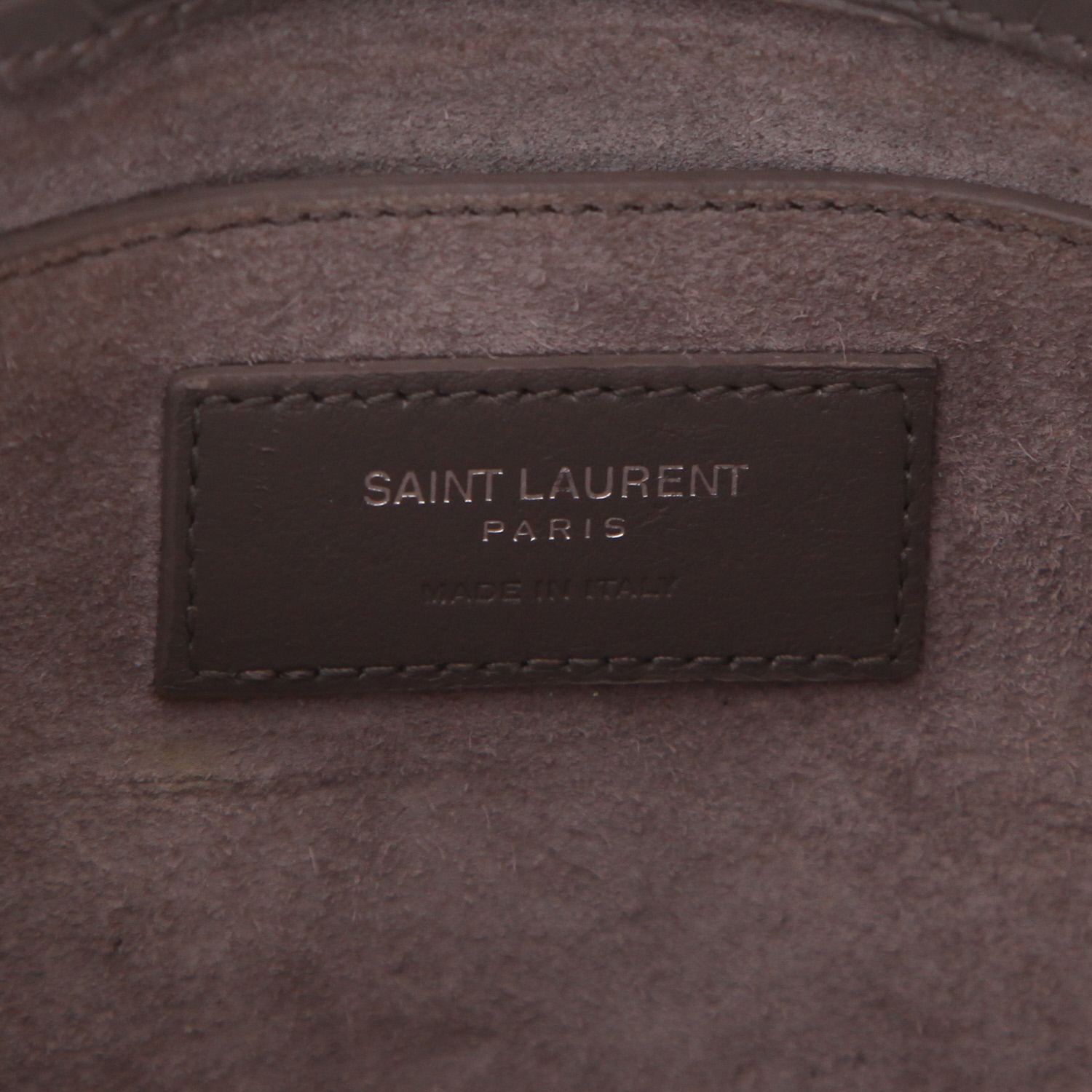 Saint Laurent Sunset shoulder bag in grey leather - Detail D2