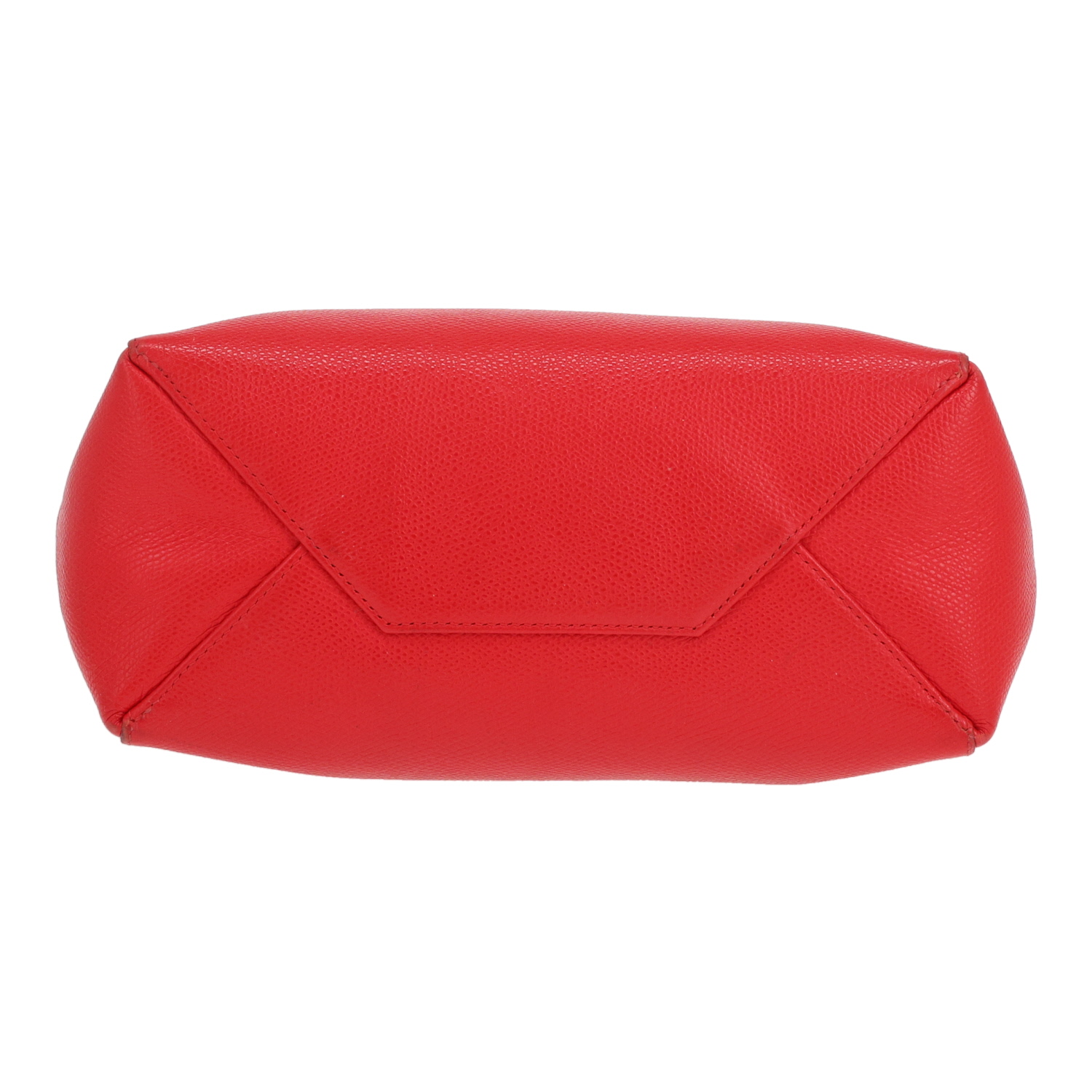 Celine Vertical handbag in beige and red grained leather - Detail D1