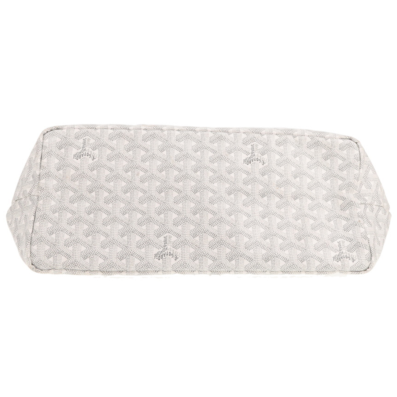 Bolso de mano Goyard «Saint-Louis» de lona Goyardine blanca y piel blanca - Detail D1
