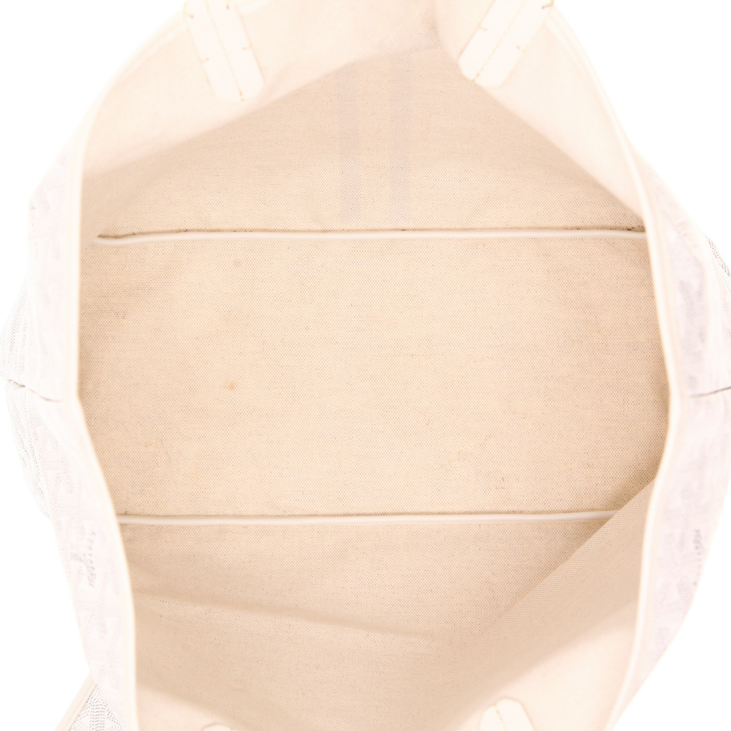Bolso de mano Goyard «Saint-Louis» de lona Goyardine blanca y piel blanca - Detail D3