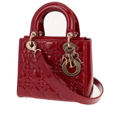 Dior Lady Dior handbag in red patent leather