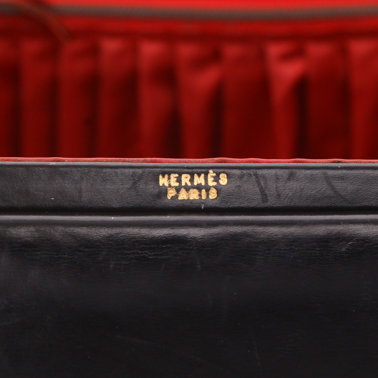 Vanity Hermès   in pelle nera box Noir - Detail D2