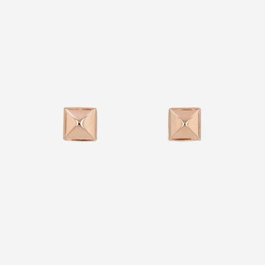Paire de puces d'oreilles Hermès Clou d'H en or rose
