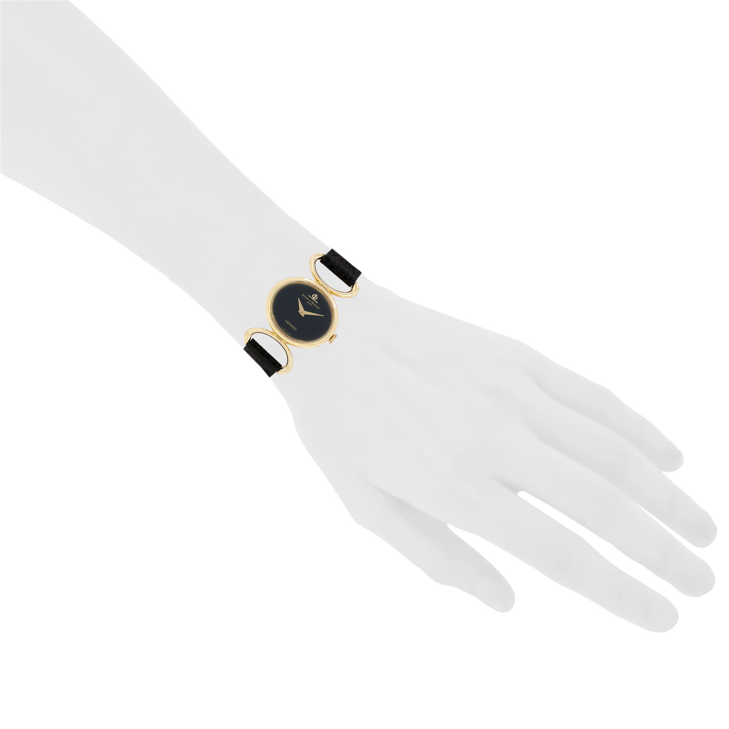 Baume &amp; Mercier x Hermès Vintage watch in yellow gold, circa 1980 - Detail D1
