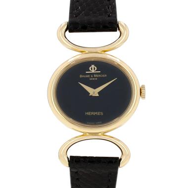 Baume &amp; Mercier x Hermès Vintage watch in yellow gold, circa 1980