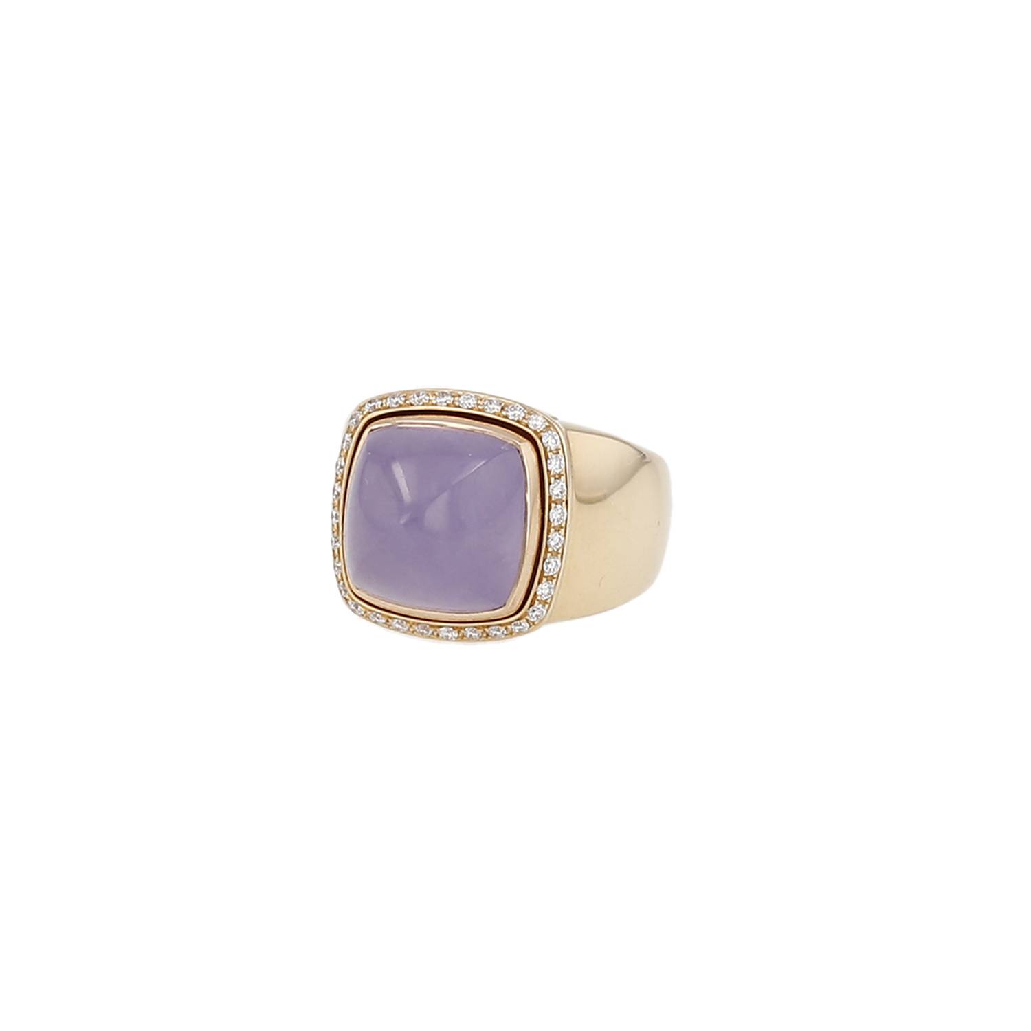 Bague Fred Pain de Sucre or jaune diamants jade occasion Bague Fred Pain de Sucre or jaune diamants jade occasion