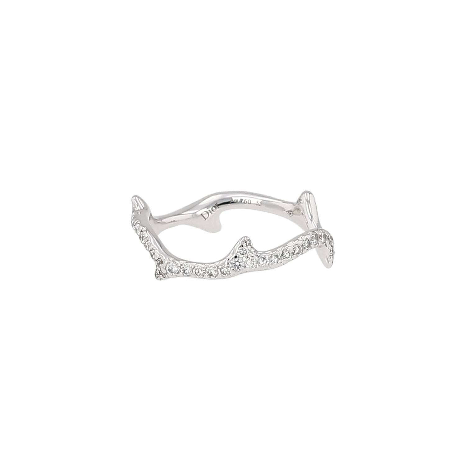 Bague Dior Bois de Rose Or Blanc Diamants Occasion