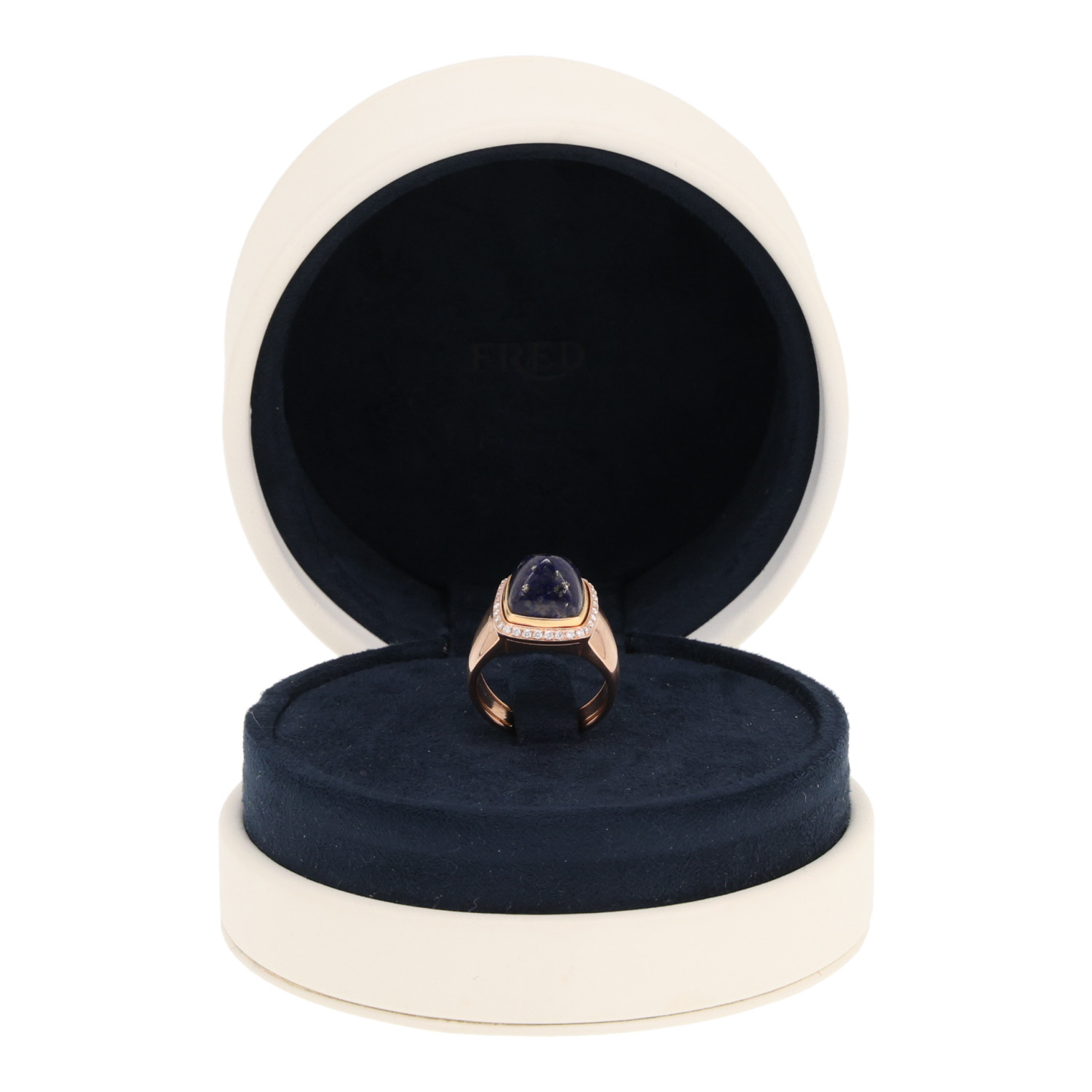 Fred ‘Pain de Sucre’ ring, medium size, in rose gold, lapis lazuli and diamonds - Detail D2