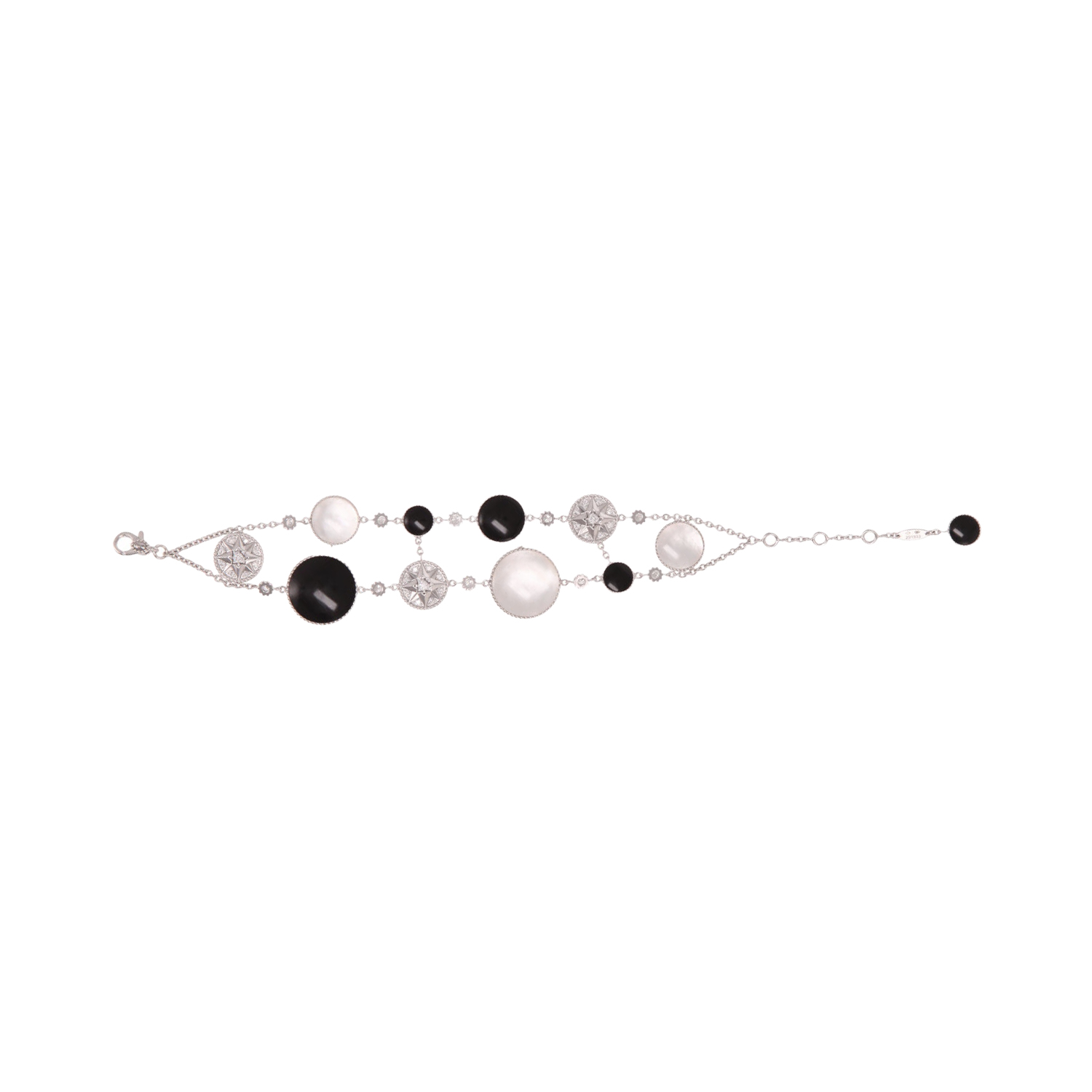 Bracciale Dior Rose des vents in oro bianco, madreperla, onice e diamanti - Detail D3