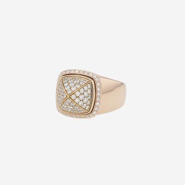 Fred Pain de Sucre medium-sized ring in rose gold, yellow gold and diamonds