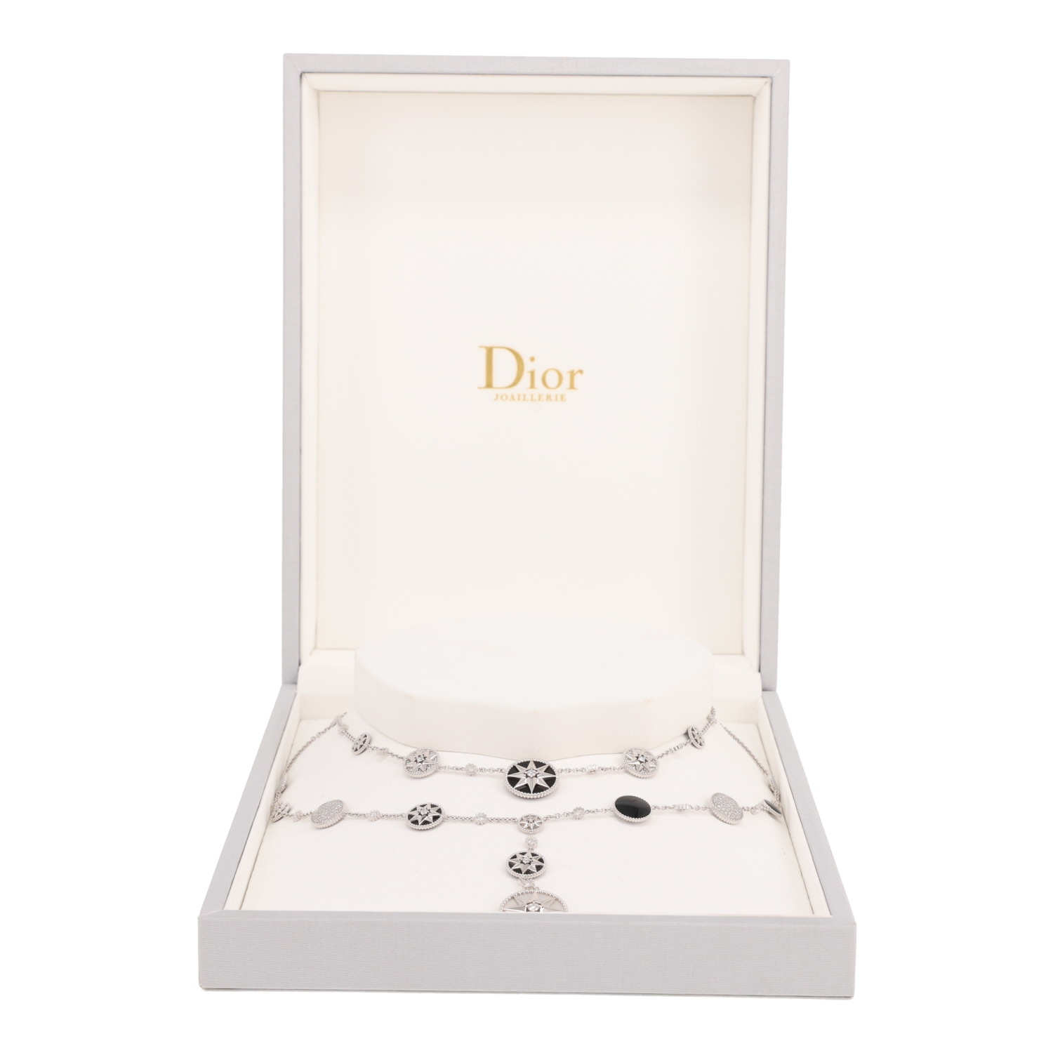 Collier Dior Rose des vents en or blanc, onyx, nacre et diamants - Detail D2