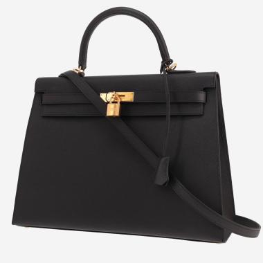 Hermès Kelly 35 cm handbag in Noir Epsom leather