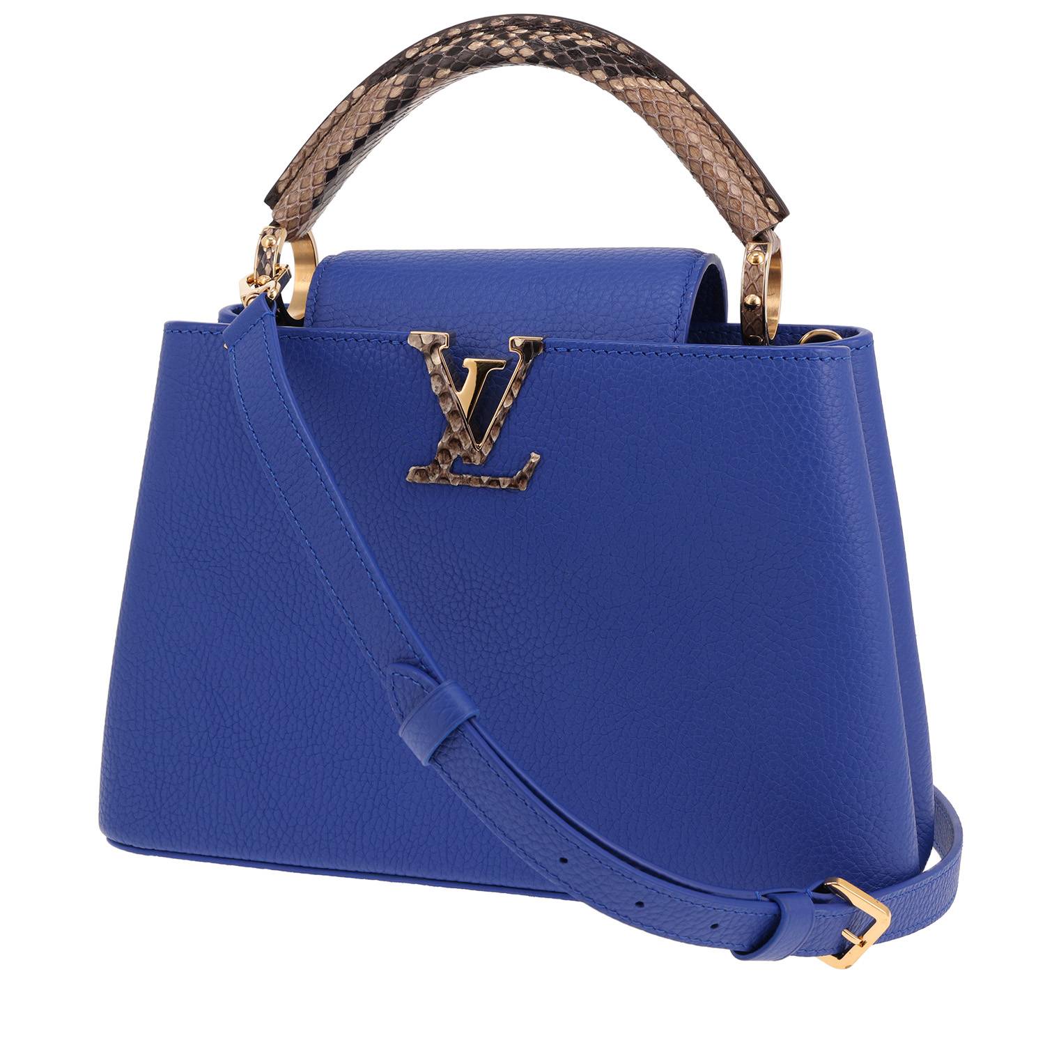 Louis Vuitton Capucines BB cuir taurillon bleu occasion Louis Vuitton Capucines BB cuir taurillon bleu occasion