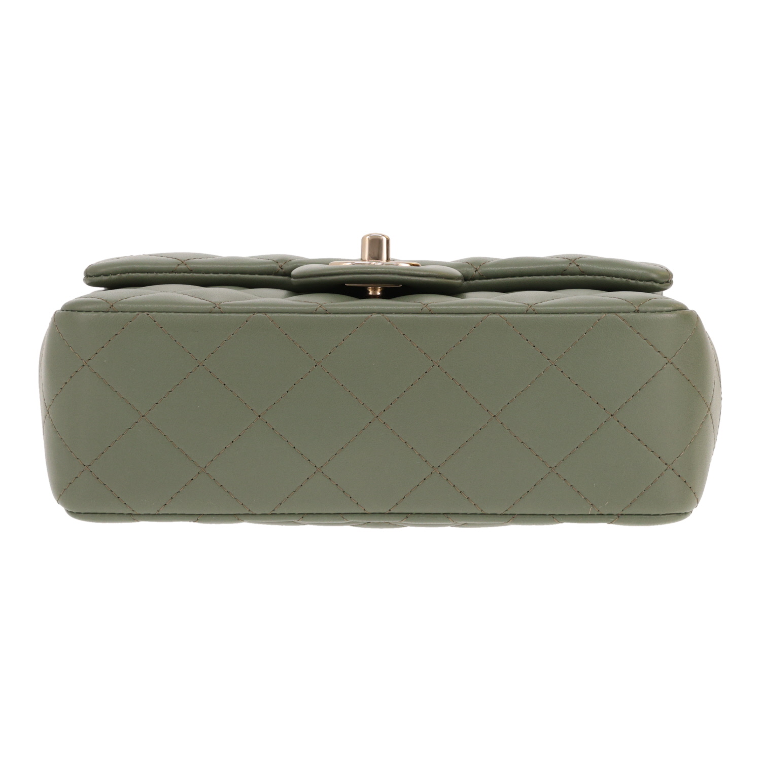 Borsa a tracolla Chanel Timeless Mini in pelle trapuntata verde - Detail D1