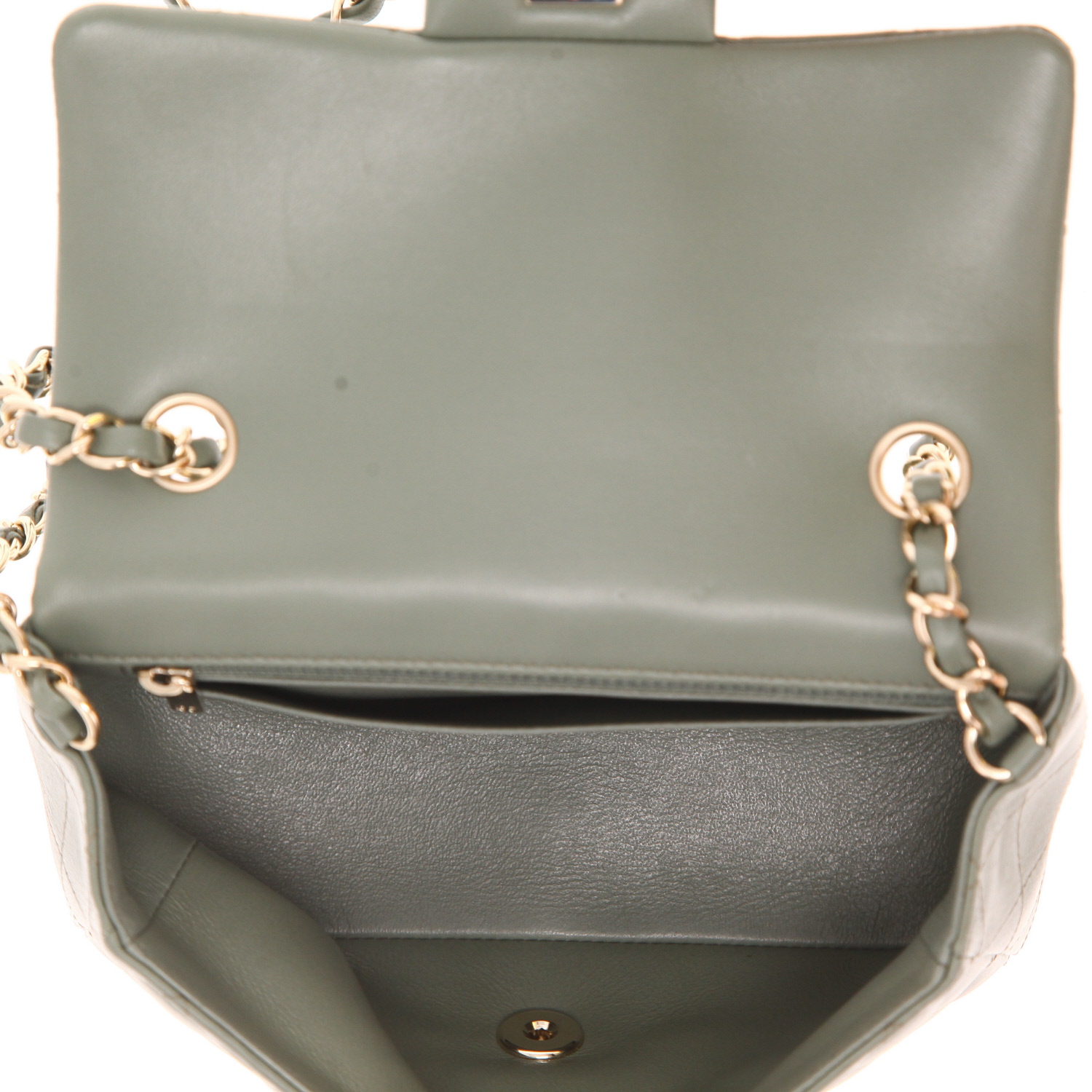 Bolso bandolera Chanel «Timeless Mini» de piel acolchada verde - Detail D3